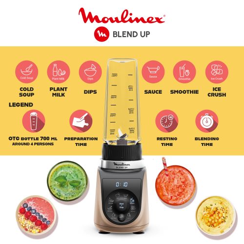 Moulinex Blend Up On The Go, Personal Blender,1000W, 0.7L, 8 Automatic programs + Pulse - LM190AF0 + Tefal Travel Mug Classic 0.36L, Red - N2020410 Moulinex Blend Up On The Go, Personal Blender,1000W, 0.7L, 8 Automatic programs + Pulse - LM190AF0 + Tefal Travel Mug Classic 0.36L, Red - N2020410